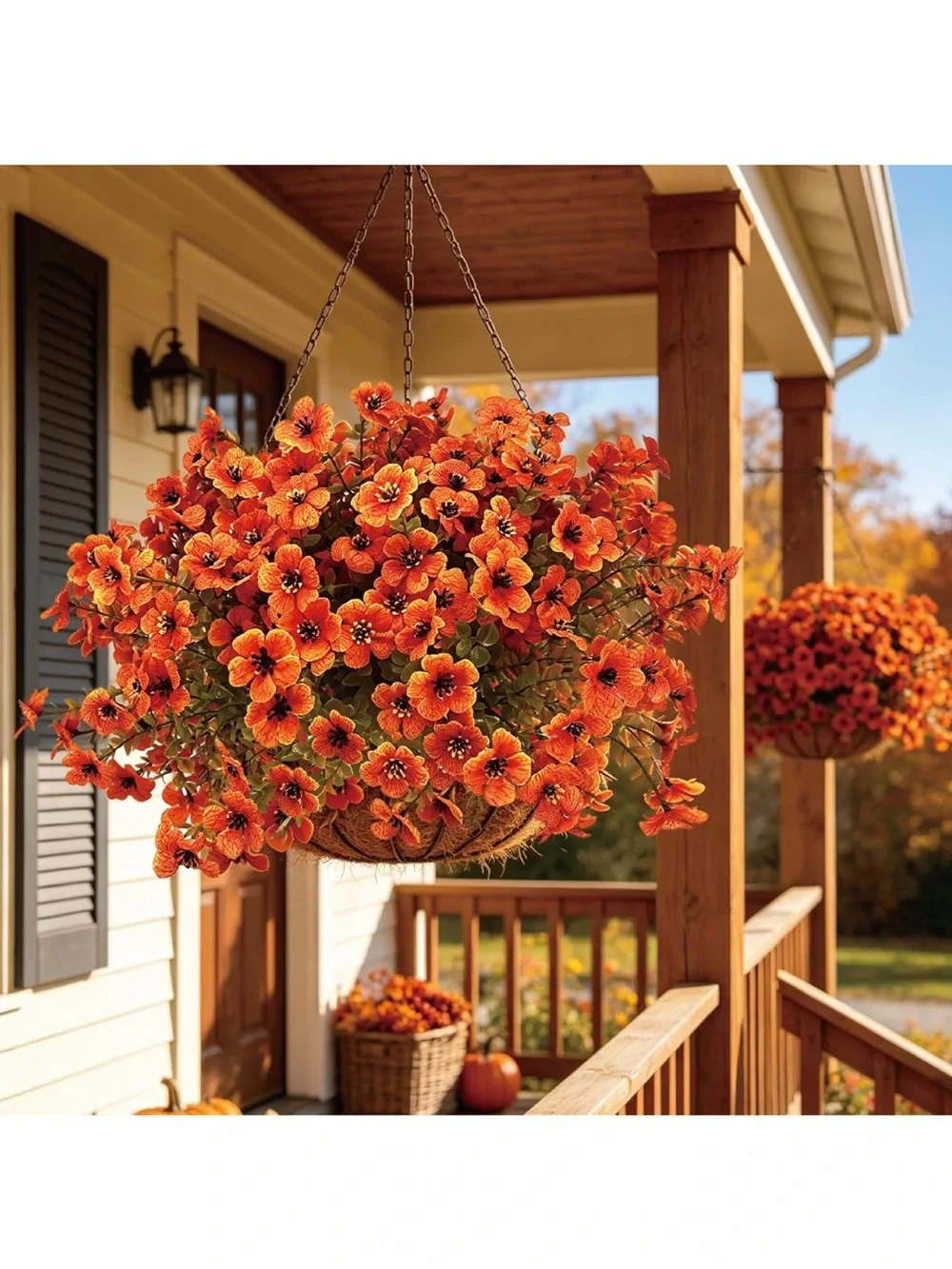 12 pcs artificial fall mums flower outdoor fake porch decor faux for planters